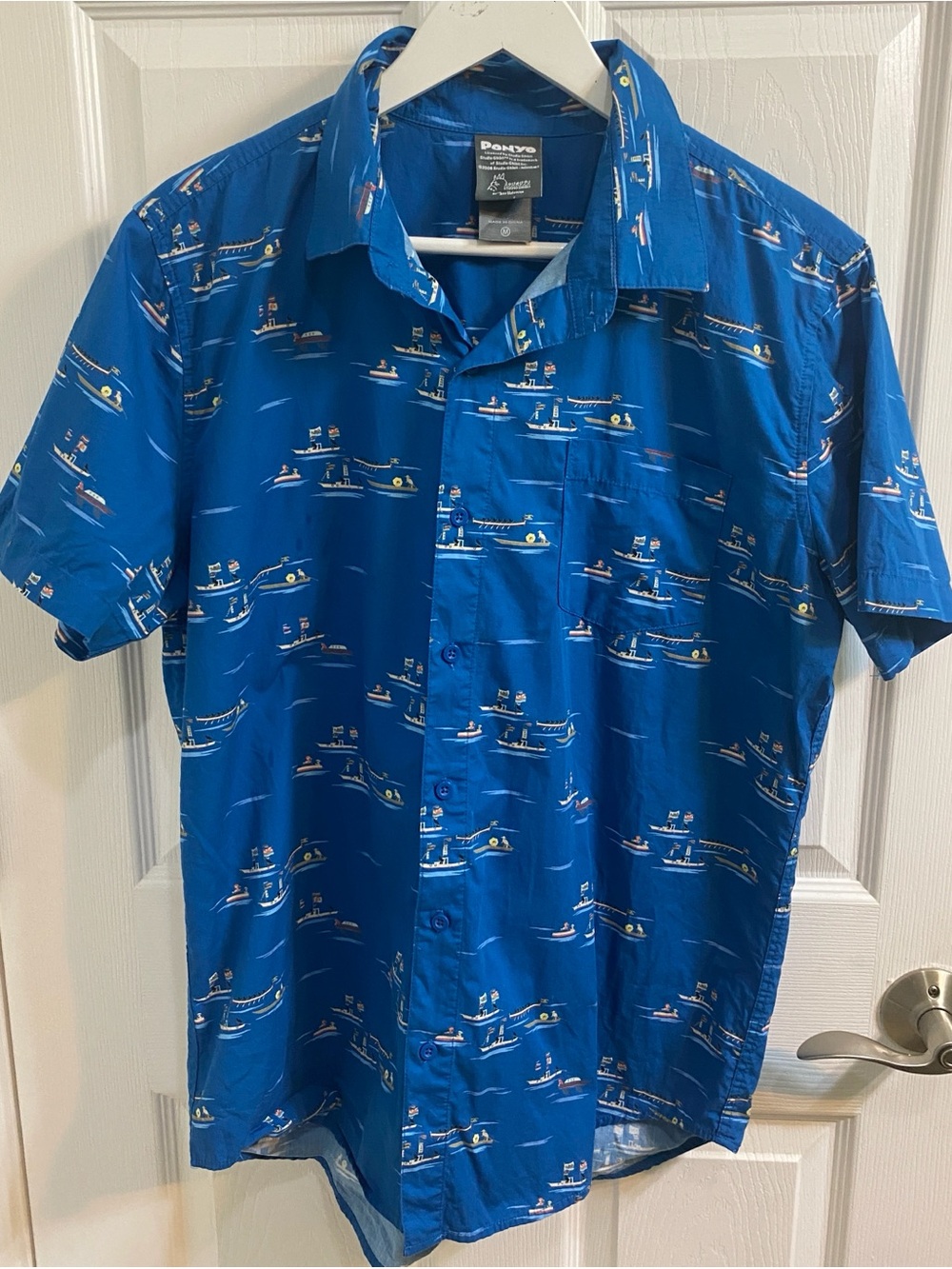 PONYO Spirited Away Shirt Men’s Medium Studio Ghibli Short Sleeve Button Up